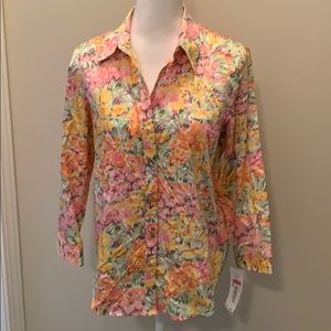 Ralph Lauren floral print button down blouse
